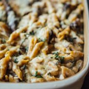 健康 Alfredo Mushroom Pasta Bake